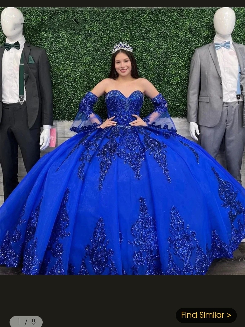 Royal Blue Off-Shoulder Ball Gown Prom Dress